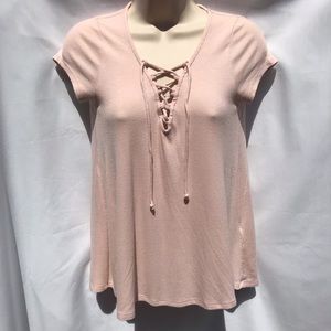 Ribbed Lace Up Hollister Top